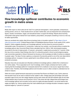 How Knowledge Spillover Contributes to Economic Growth in Metro Areas