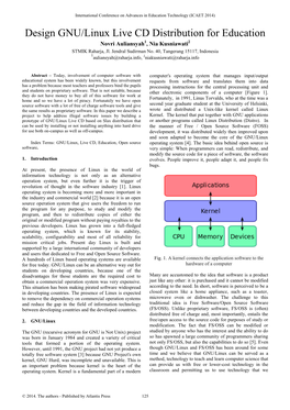 Design GNU/Linux Live CD Distribution for Education Novri Auliansyah1, Nia Kusniawati2 STMIK Raharja, Jl