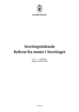 Stortingstidende Referat Fra Møter I Stortinget