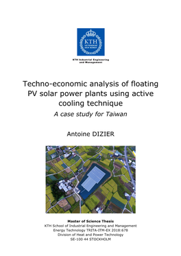 Techno-Economic Analysis of Floating PV Solar Power Plants Using Active Cooling Technique