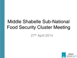 Middle Shabelle Sub-National Food Security Cluster Meeting