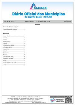 24 De Junho De 2019 Edição N° 1289 Vitória/ES