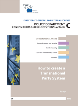 1. the Political Groups in the European Parliament: Policy Positions and Ideological Coherence