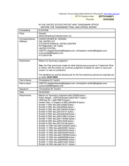 Estta1046871 04/03/2020 in the United States Patent And