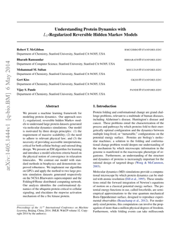 Understanding Protein Dynamics with L1-Regularized Reversible Hidden Markov Models