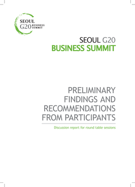 Preliminary Findings and Recommendations from Participants