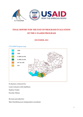Final Report for the End of Program Evaluation of the C-Faarm Program