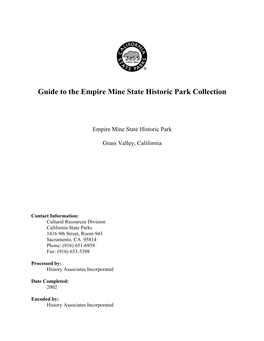 Guide to the Empire Mine State Historic Park Collection