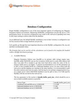 Database Configuration