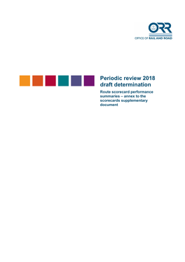 Route Scorecard Performance Summaries – Annex to the Scorecards Supplementary Document