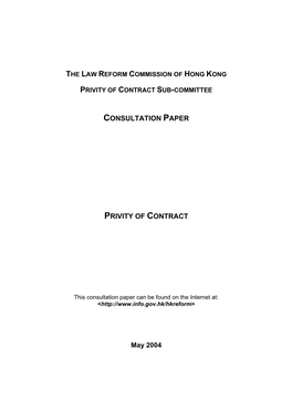 Privity of Contract Sub-Committee