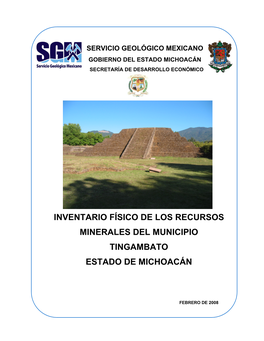 Inventario Físico De Los Recursos Minerales Del Municipio Tingambato Estado De Michoacán