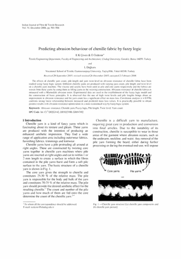 Predicting Abrasion Behaviour of Chenille Fabric by Fuzzy Logic 01