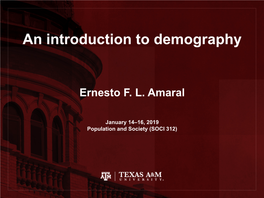 An Introduction to Demography