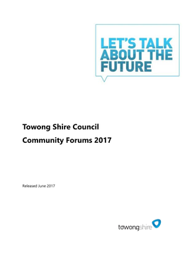 Towong Shire Council Community Forums 2017
