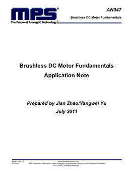 Brushless DC Motor Fundamentals