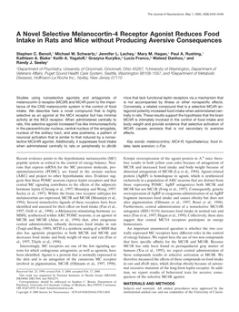 A Novel Selective Melanocortin-4 Receptor Agonist Reduces Food Intake in Rats and Mice Without Producing Aversive Consequences