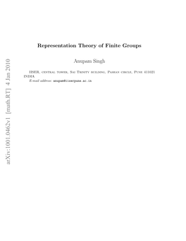 Representation Theory of Finite Groups Anupam Singh