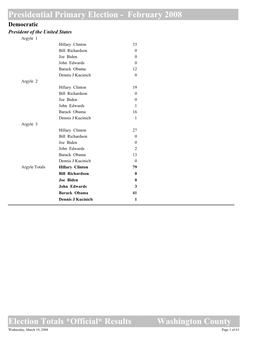 Presidential Primary Election