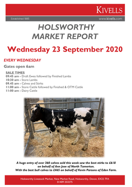 Holsworthy Market Report