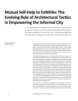 The Evolving Role of Architectural Tactics in Empowering the Informal City