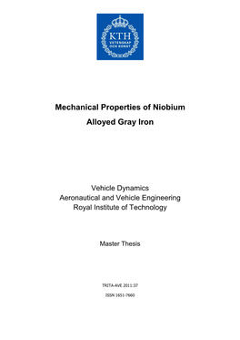 Mechanical Properties of Niobium Alloyed Gray Iron