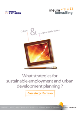 What Strategies for Sustainable Employment and Urban Development Planning ? Case Study : Bamako Preface