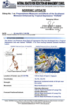 NDRRMC Update Sitrep No