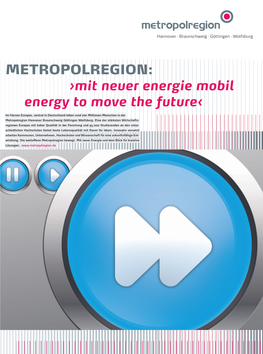Metropolregion: ›Mit Neuer Energie Mobil Energy to Move the Future‹