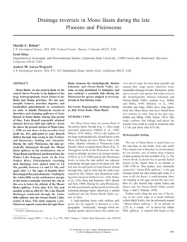 Drainage Reversals in Mono Basin During the Late Pliocene and Pleistocene