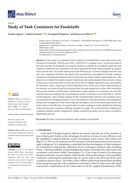 Study of Tank Containers for Foodstuffs