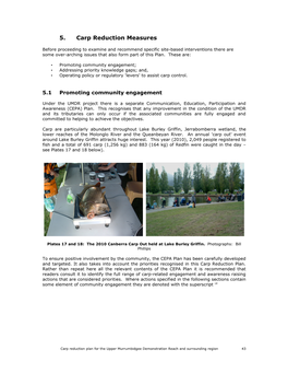 Objectives of the Carp Management Plan for the Upper Murrumbidgee Demonstration Reach