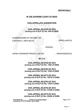 REPORTABLE in the SUPREME COURT of INDIA CIVIL APPELLATE JURISDICTION CIVIL APPEAL NO.8750 of 2014 (Arising out of SLP (C) No. 5