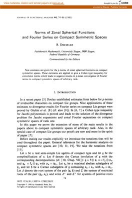 Norms of Zonal Spherical Functions and Fourier Series on Compact Symmetric Spaces