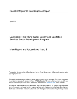 Third Rural Water Supply and Sanitation Services Sector Development Program