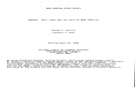 Nber Working Paper Series Workers Trust Funds And