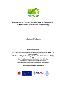 Estimation of Private Stock of Food Grains