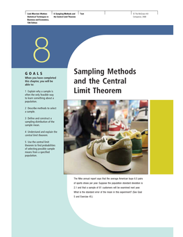 Sampling Methods and the Central Limit Theorem 261