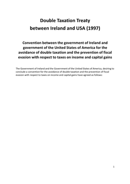 Double Taxation Treaty Between Ireland and USA (1997)