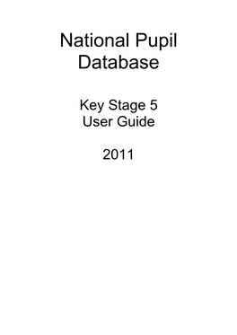 National Pupil Database