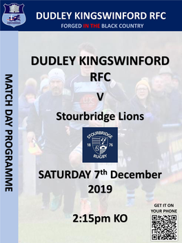 Dudley Kingswinford Rfc Forged in the Black Country