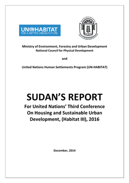 Sudan National Report Habitat III, 2016