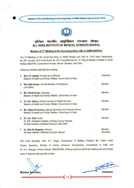 Minutes of the 2Nd Meeting of GB, AIIMS