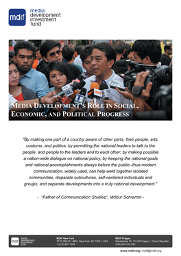 Media Development's Role in Social, Economic, And