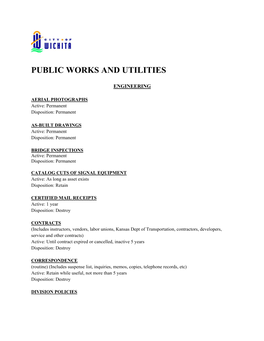 Public Works and Utilities