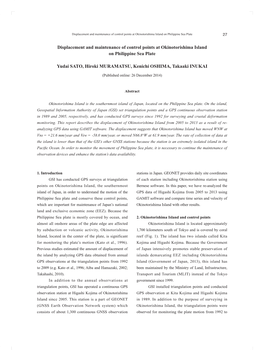 Displacement and Maintenance of Control Points at Okinotorishima Island on Philippine Sea Plate 27