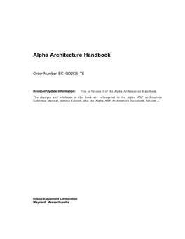 Alpha Architecture Handbook