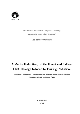 A Monte Carlo Study of the Direct and Indirect DNA Damage Induced by Ionizing Radiation