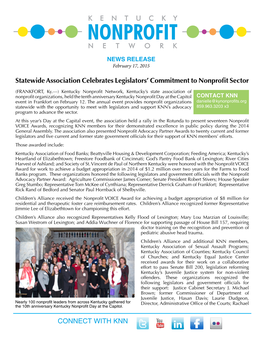 Statewide Association Celebrates Legislators' Commitment To