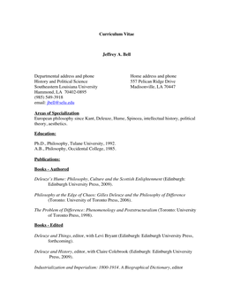 Bell Curriculum Vitae